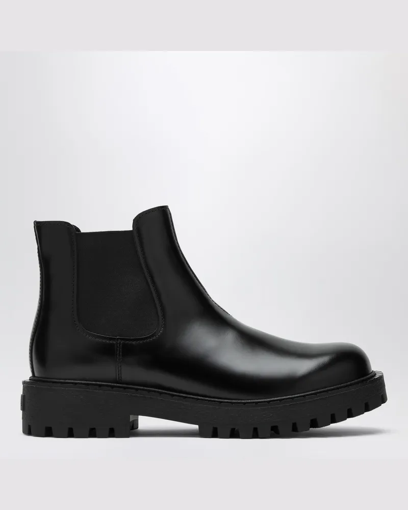 Prada Black leather ankle boot Black