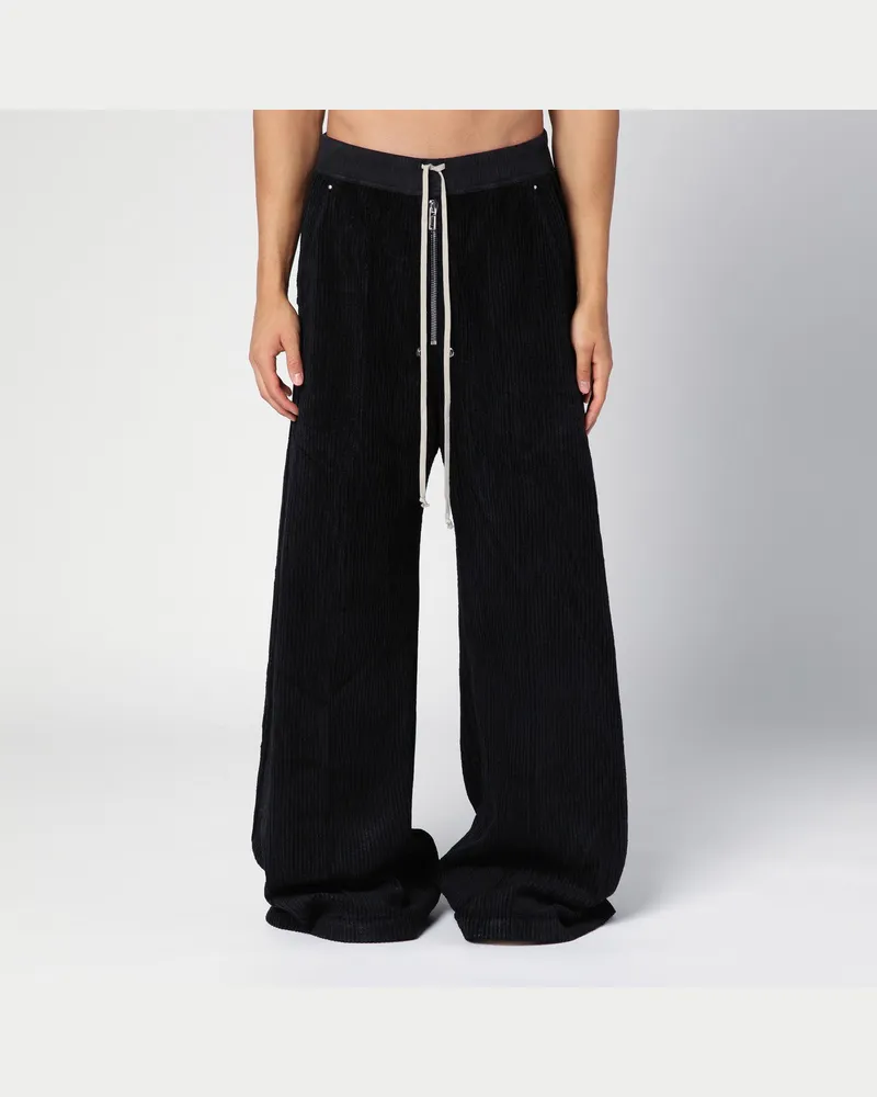 DRKSHDW by Rick Owens Schwarze Hose Geth Belas aus Samt Black