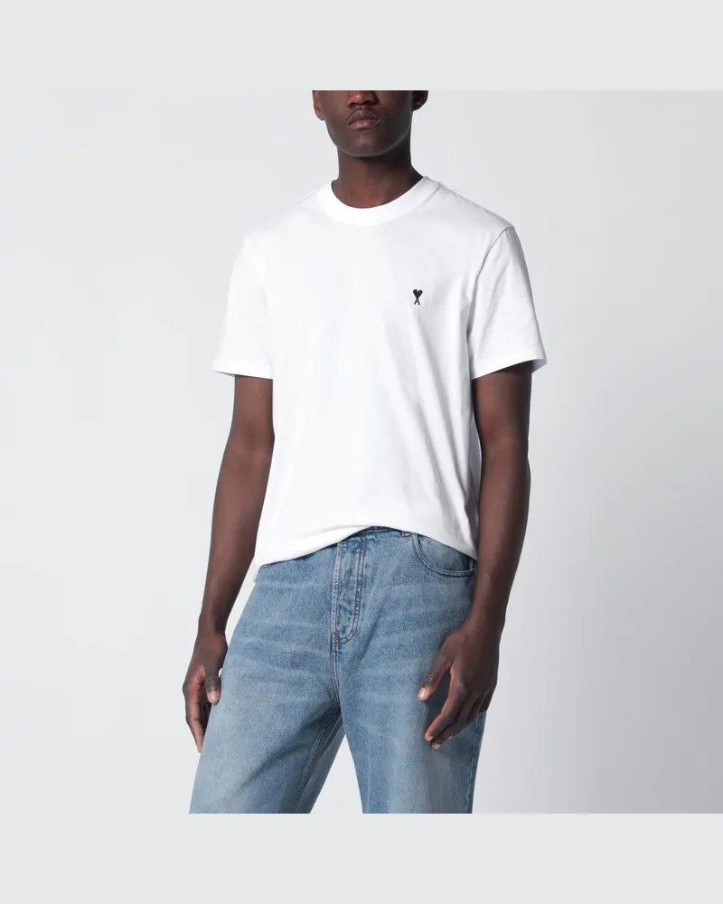 AMI Paris T-Shirt Ami De Coeur weiß aus Baumwolle Weiß