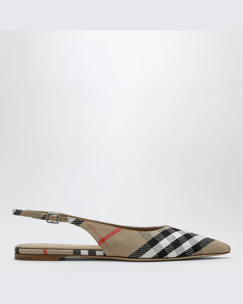 Burberry Ballerine Slingback Birdie Check Beige
