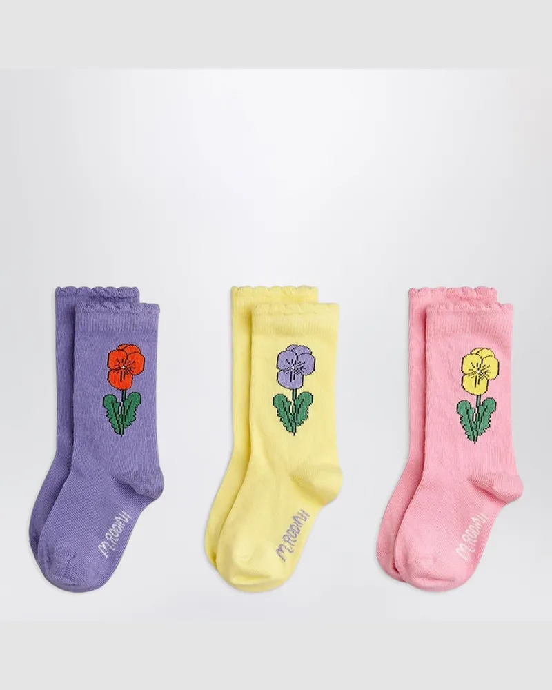 Mini Rodini Violas Socken im 3er-Pack aus Bio-Baumwolle Multicolor