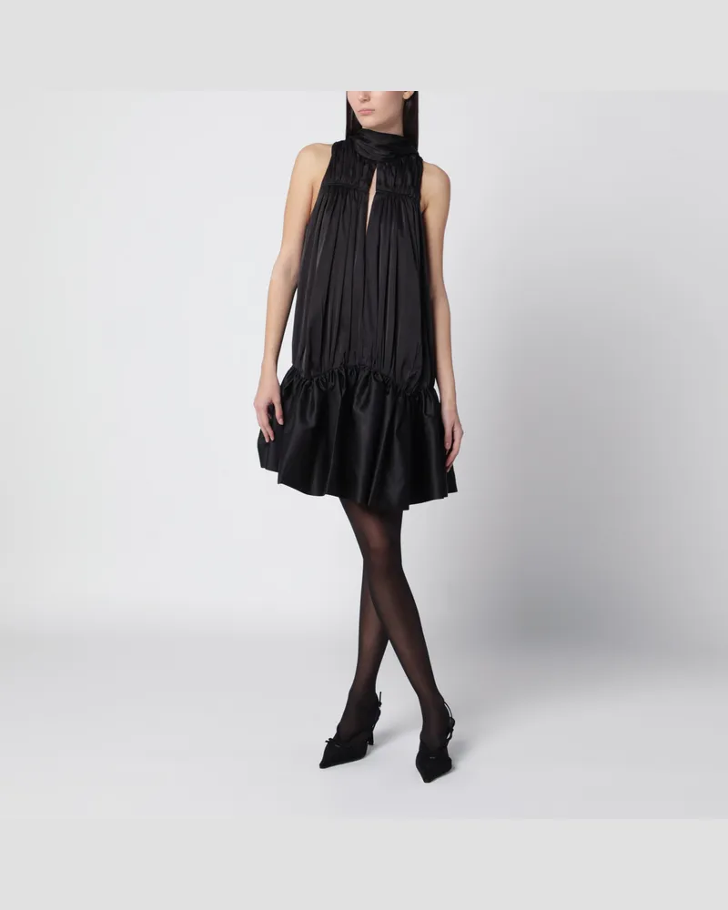 ROTATE Birger Christensen Schwarzes Mini Bell Minikleid Black