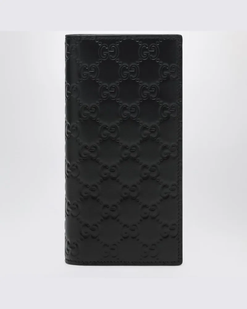 Gucci Schwarzes GG-Emblem-Langportemonnaie 