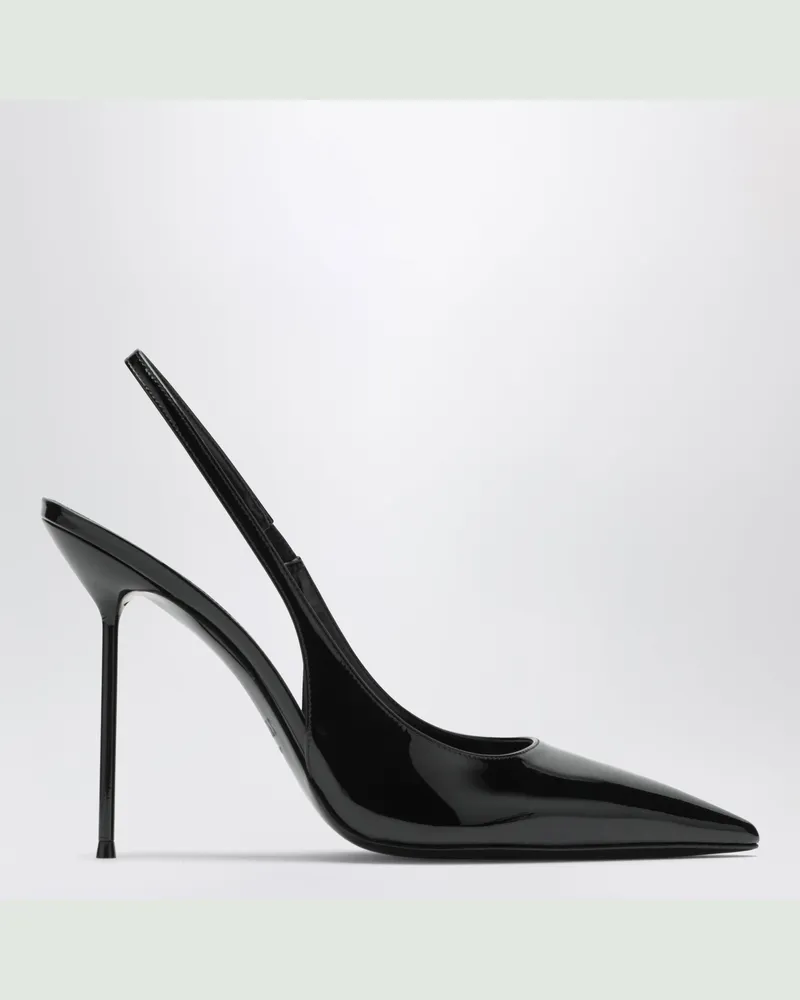 Paris Texas Lidia Slingback-Pumps aus schwarzem Lackleder Black