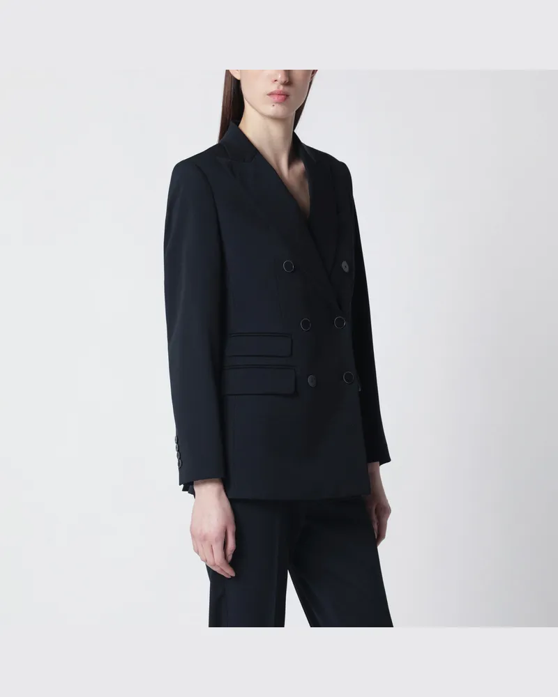 Max Mara Blauer doppelreihiger Wollblazer Blue