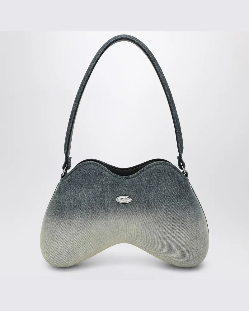 Diesel Doppelt-D Schultertasche aus Denim Blau