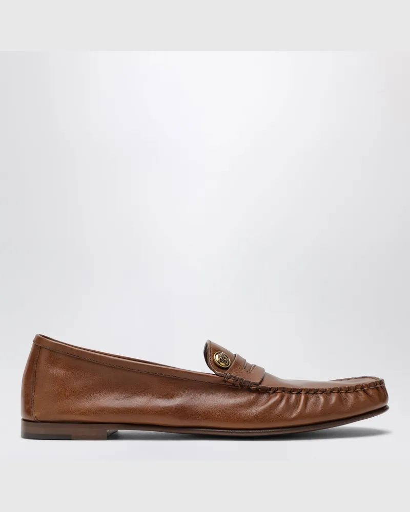 Versace Braune Guanto Mokassins aus Kalbsleder Brown