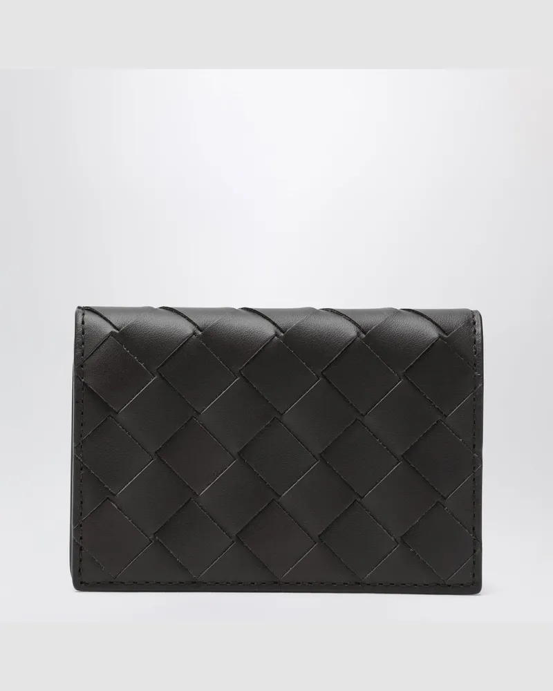 Bottega Veneta Visitenkartenetui aus Intrecciato-Leder in Fondente Brown