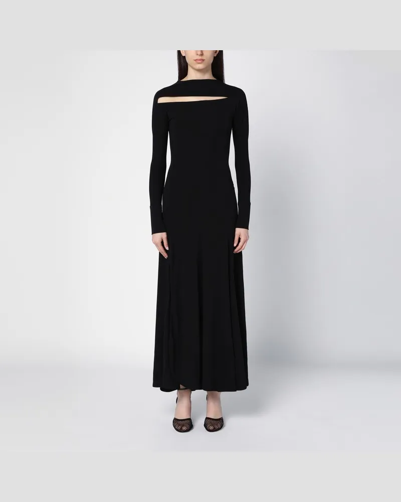Victoria Beckham Schwarzes Kleid aus Viskose mit Cut-out-Details Schwarz