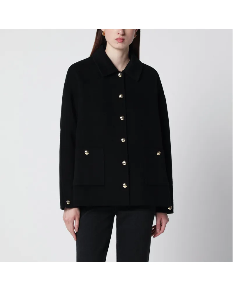 Anine Bing Schwarze Jacke aus Wolle und Kaschmir Black