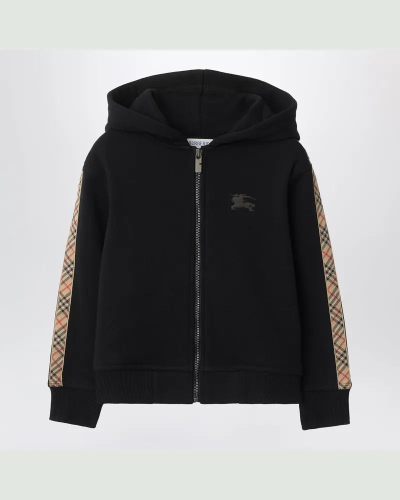 Burberry Schwarzes Sweatshirt mit Karomuster Black
