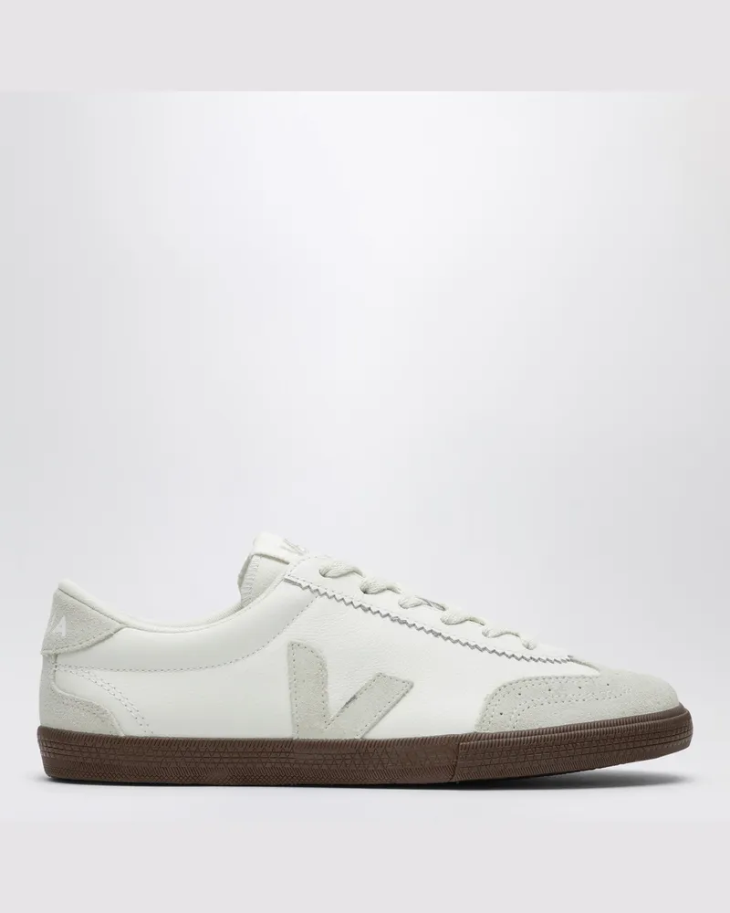 VEJA Sneaker Volley aus weißem Leder und hellbeigem Wildleder White