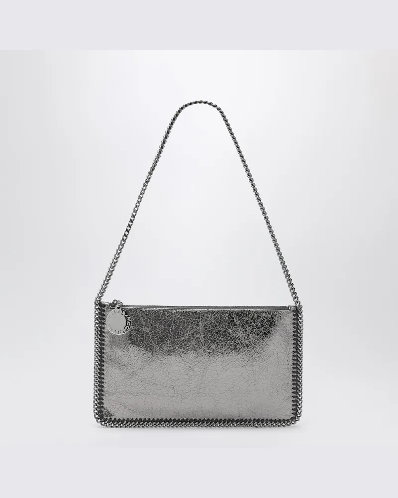 Stella McCartney Falabella Grau Metallic Clutch Umhängetasche Metallisch