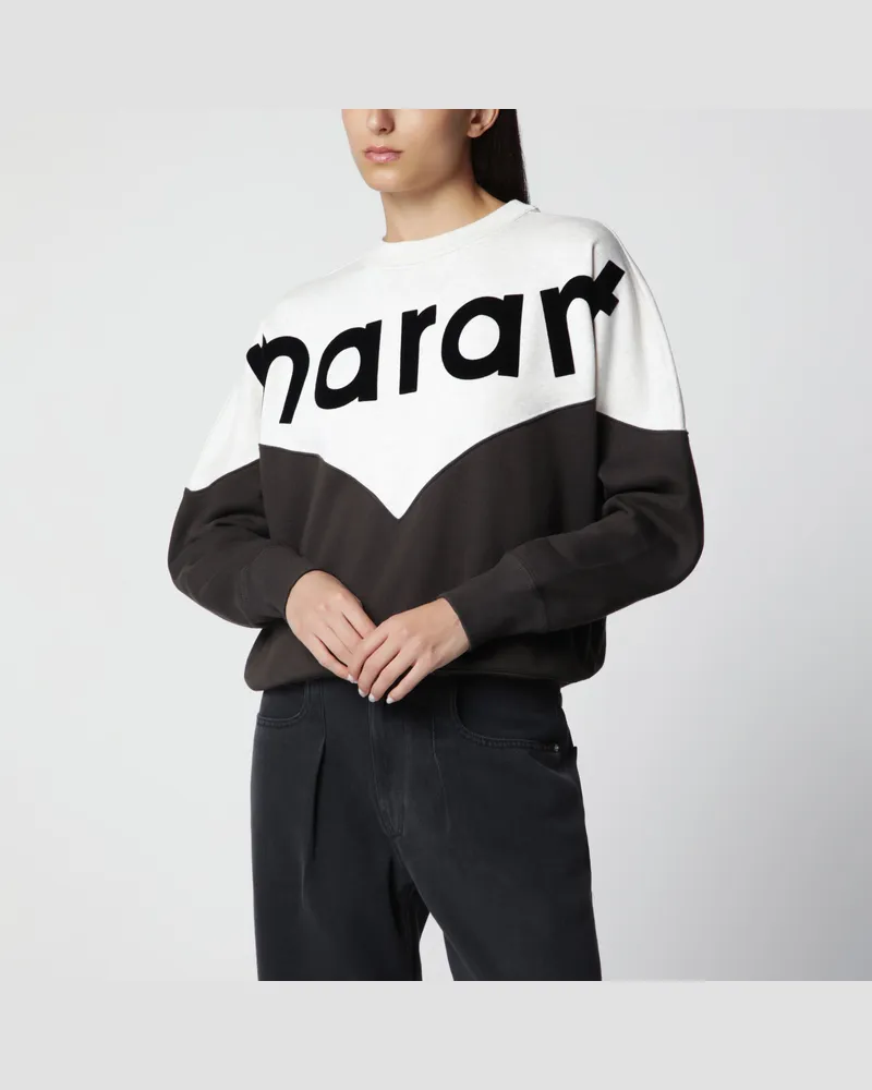 Isabel Marant Houston Sweatshirt aus schwarzer Baumwolle mit Logo Black
