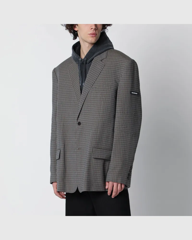 Balenciaga Jacke mit Vichy-Muster in Khaki und Braun Green