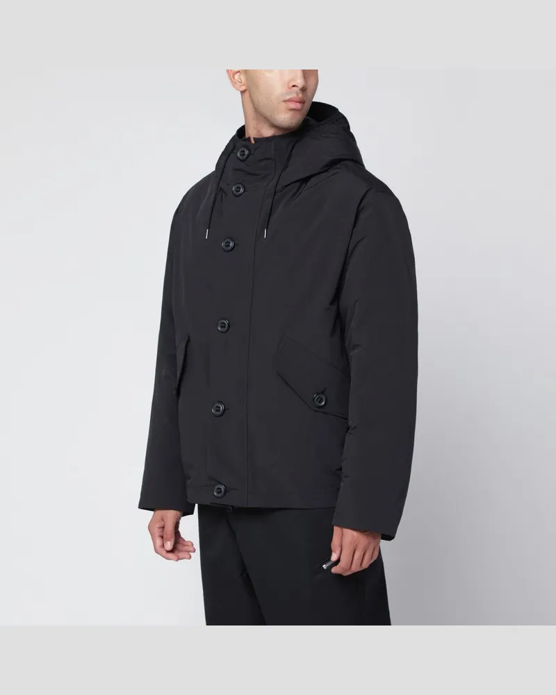 C.P. Company Schwarze Goggle-Jacke aus Micro-M Mehrfarbig