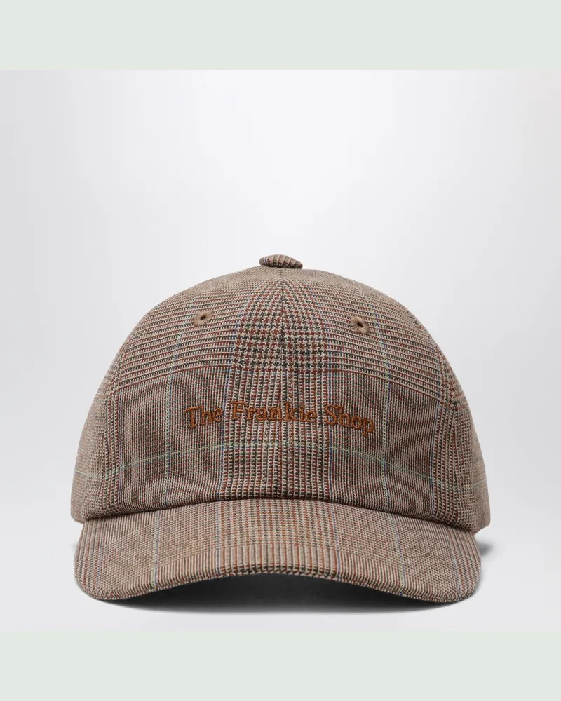 FRANKIE Shop Braune Frankie Kappe mit Prince-of-Wales-Muster Brown