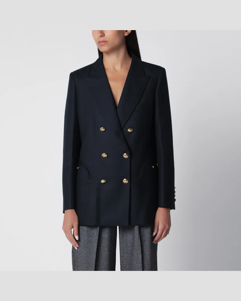 Blazé Milano Doppelreihige Jacke aus Wolle in Navyblau Blue