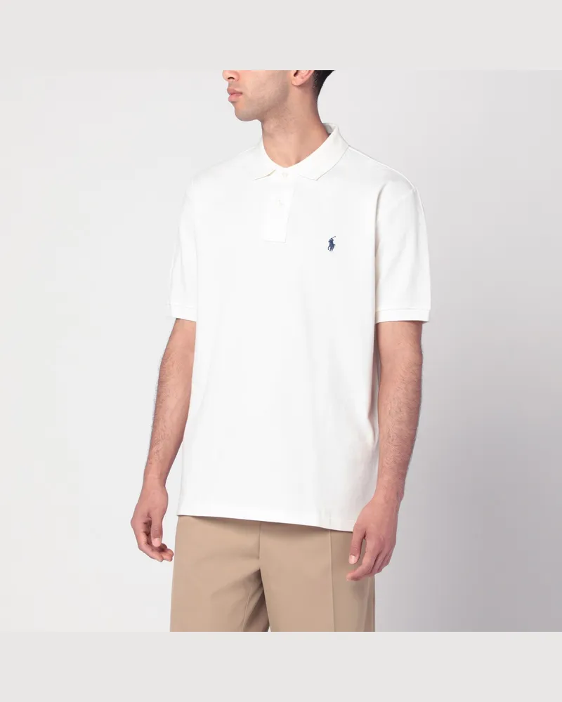 Ralph Lauren Weißes Poloshirt aus Baumwolle Original-Fit Blue