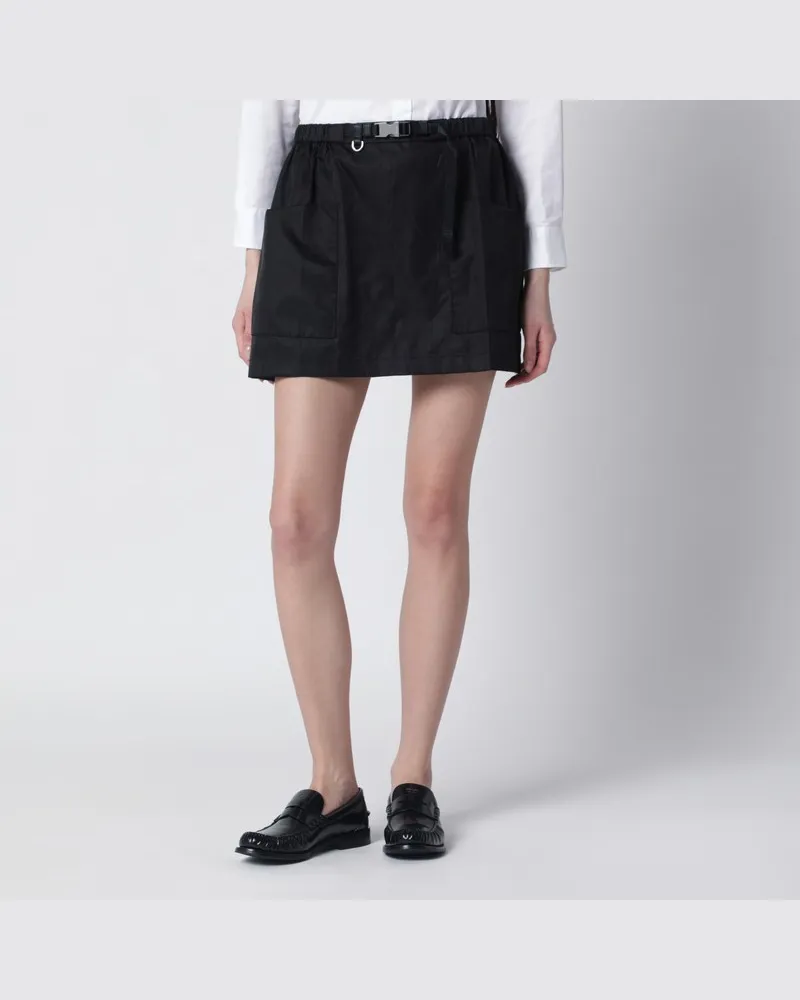 Prada Schwarzer Minirock aus Re-Nylon Schwarz