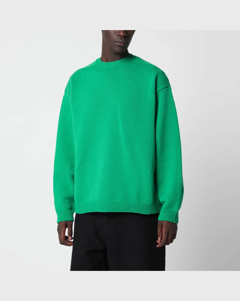 Studio Nicholson Grüner Hemyl Pullover aus Lammwolle Green