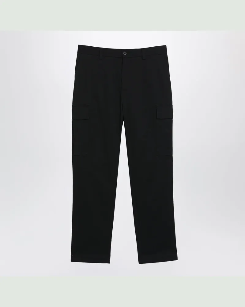 Dolce & Gabbana Cargo-Hose aus Baumwollgabardine in Schwarz Black