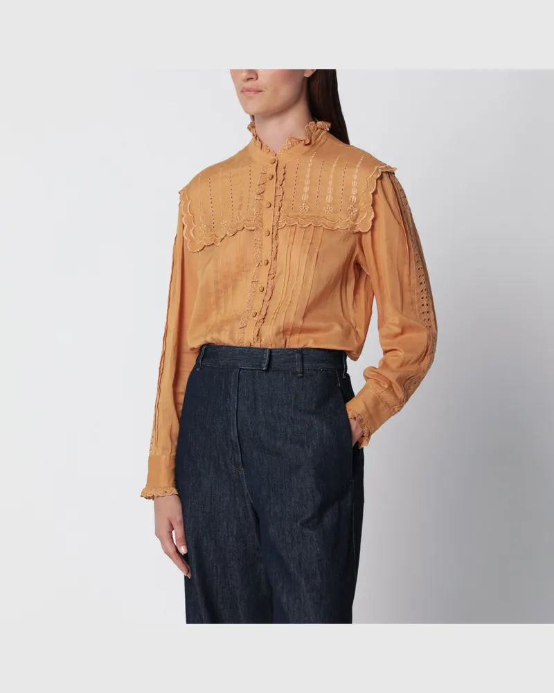 Isabel Marant Lonzie Caramel Baumwollhemd Orange