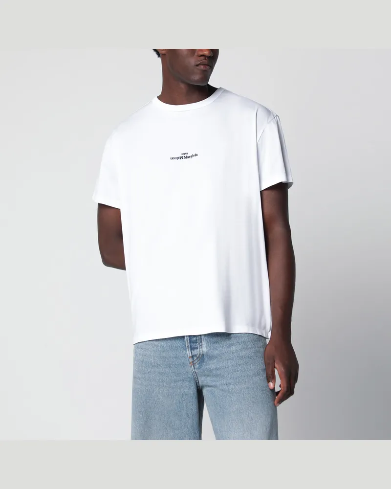 Maison Margiela Weißes Baumwoll-T-Shirt mit Logo White