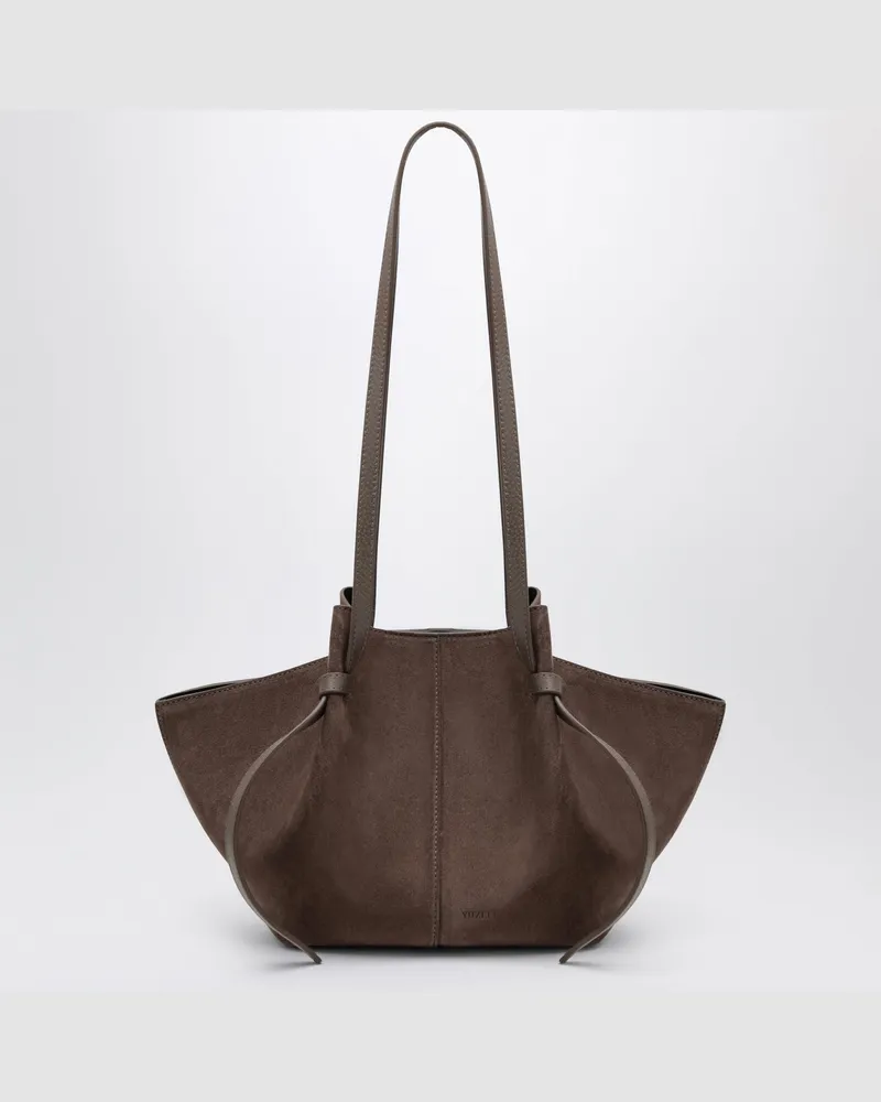 YUZEFI Mochi Tasche aus Veloursleder in Nutmeg Brown