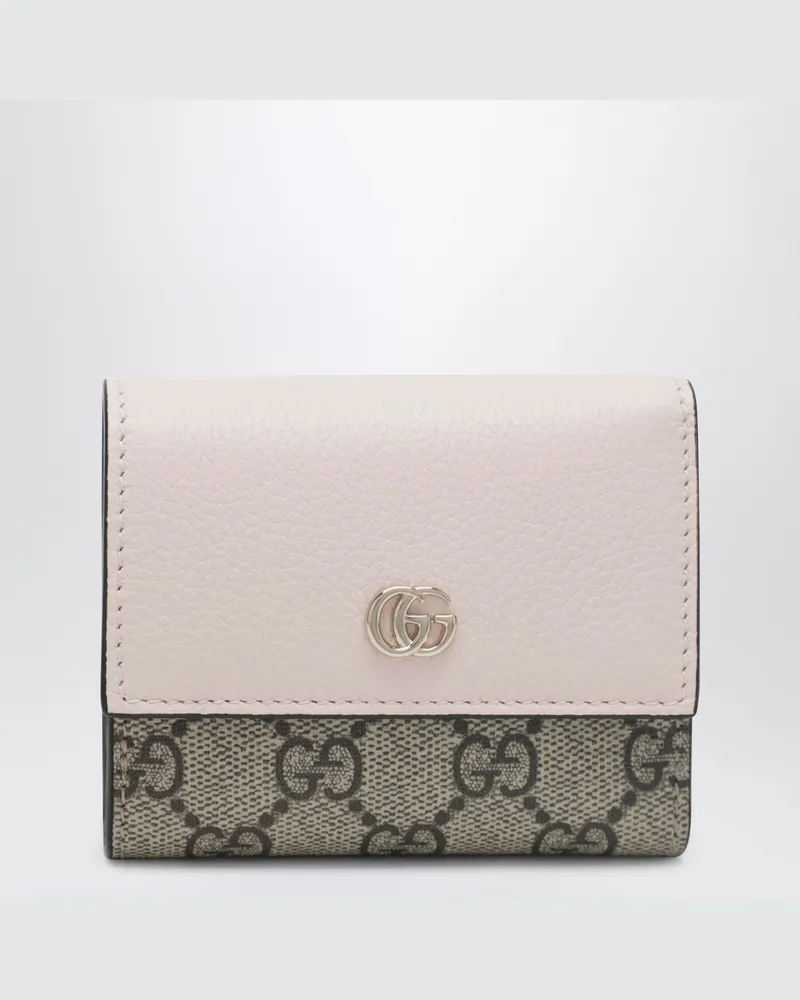 Gucci Mini-GG-Marmont-Portemonnaie in Rosa/GG Supreme Pink