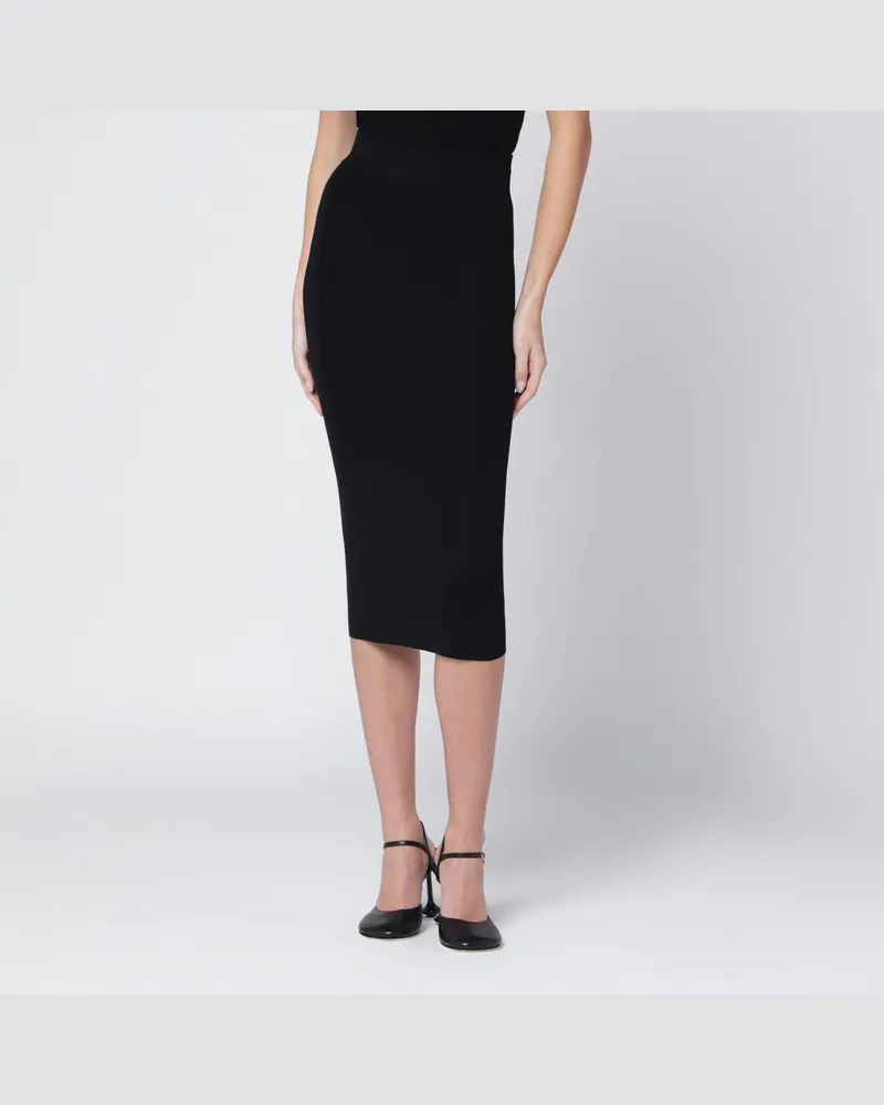 Entire Studios Schwarzer Midi-Rock aus Viskosemischung Black