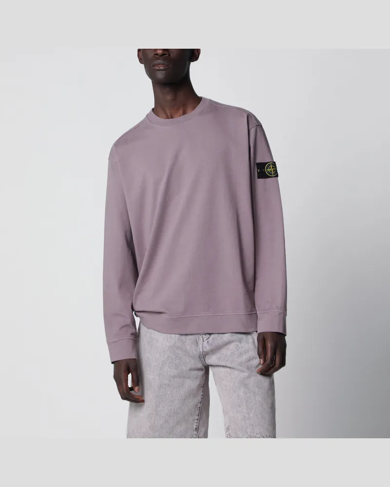 Stone Island Oversize-Sweatshirt in Grau-Lila aus Baumwolle Purple