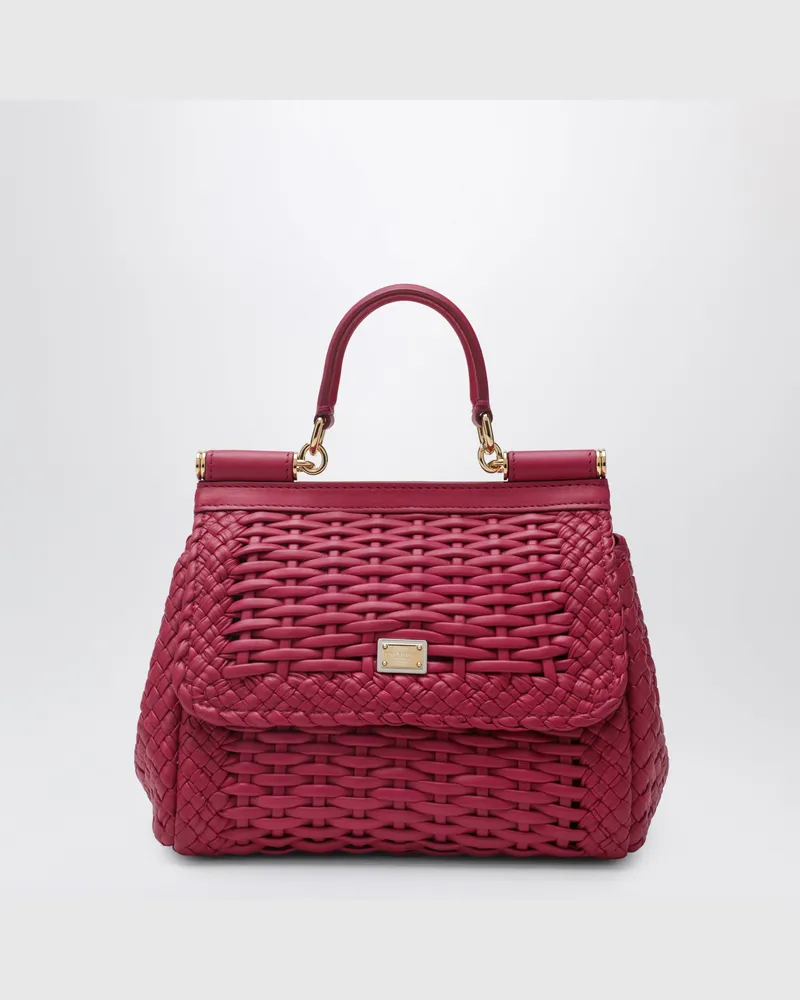 Dolce & Gabbana Kleine Sicily Handtasche aus Nappaleder in Hibiskus Pink