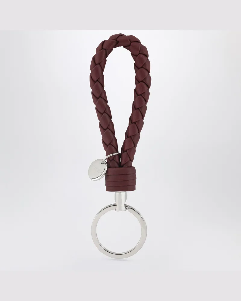 Bottega Veneta Intrecciato Schlüsselanhänger in Bordeaux 