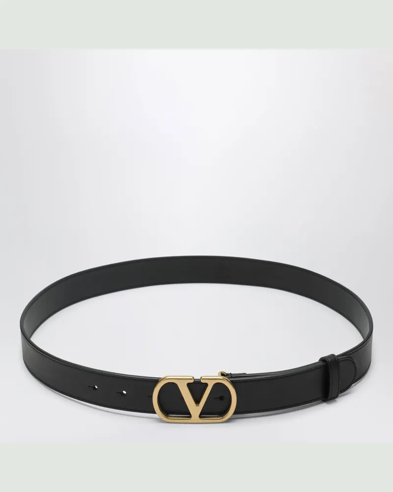 Valentino Garavani Ledergürtel VLogo Signature aus Kalbsleder in Schwarz Black