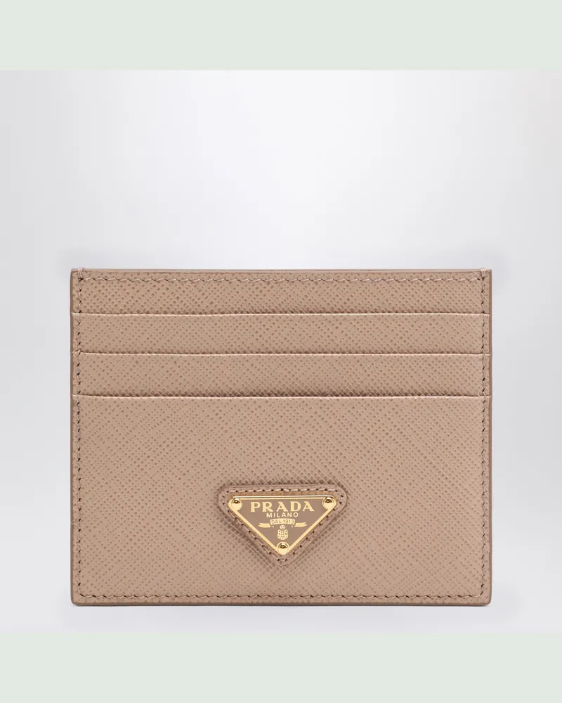 Prada Puderfarbenes Saffiano-Kartenetui Pink