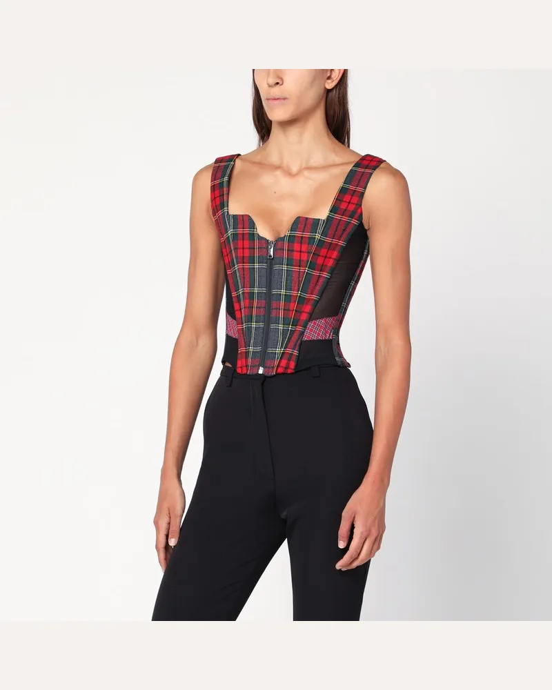 Vivienne Westwood Juliet Korsett aus Wolle mit Scarlet-Tartan-Muster Rot
