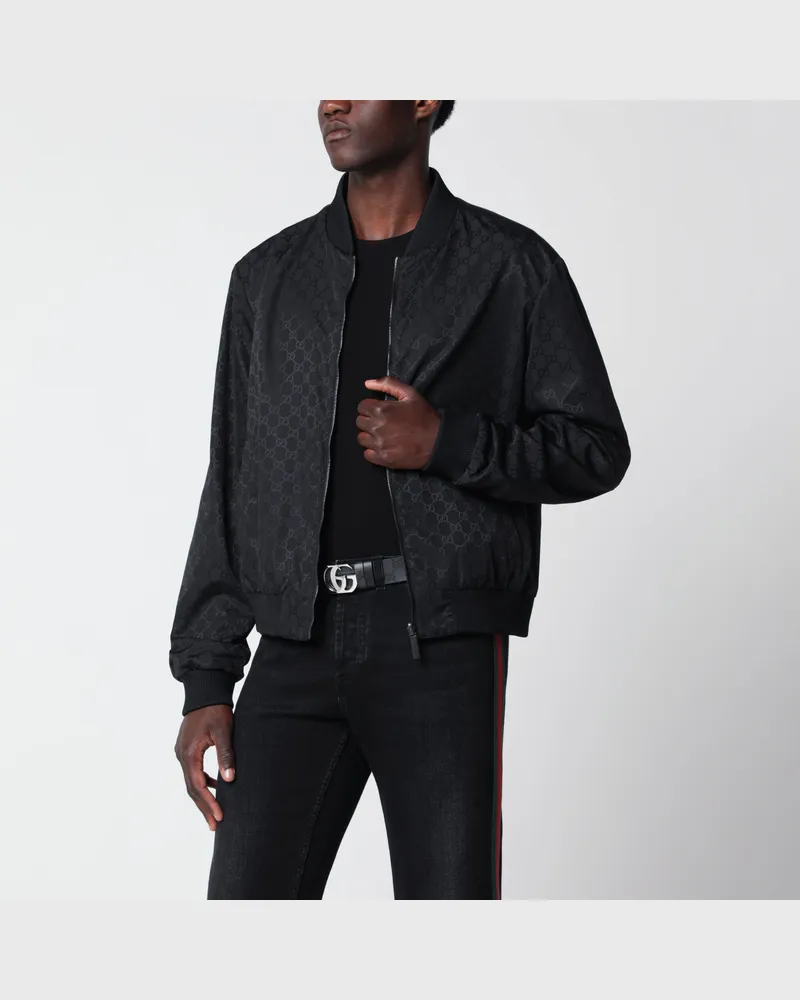 Gucci Wendejacke mit Reißverschluss aus leichtem Seidenfaille Black