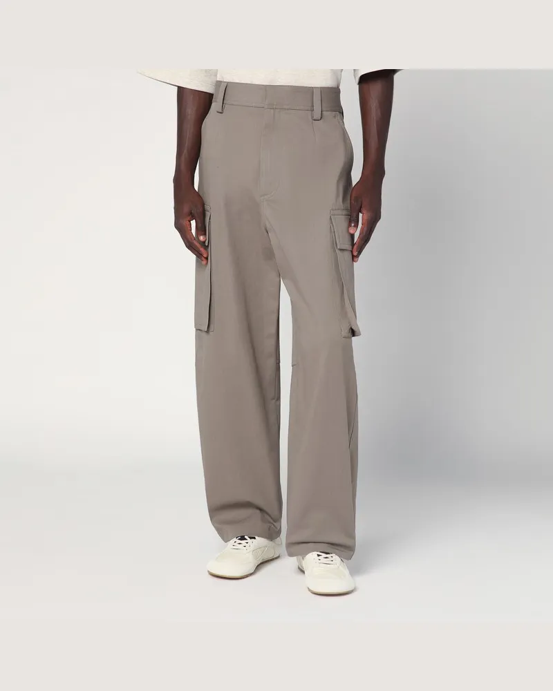 Bottega Veneta Grey Seal Cargohose aus Baumwolltwill Grau