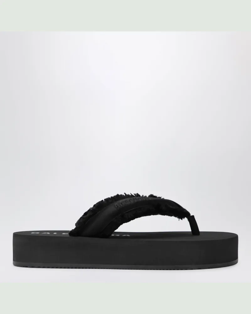 Balenciaga Jet Lag Zehentrenner mit Plateau aus Satin in Schwarz Black