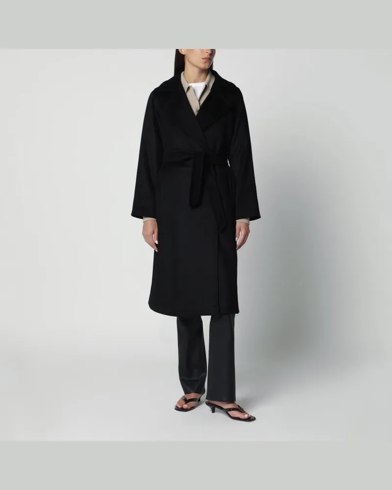 Max Mara Schwarzer Manuela Icon Coat aus Zibeline-Kamelhaar Black
