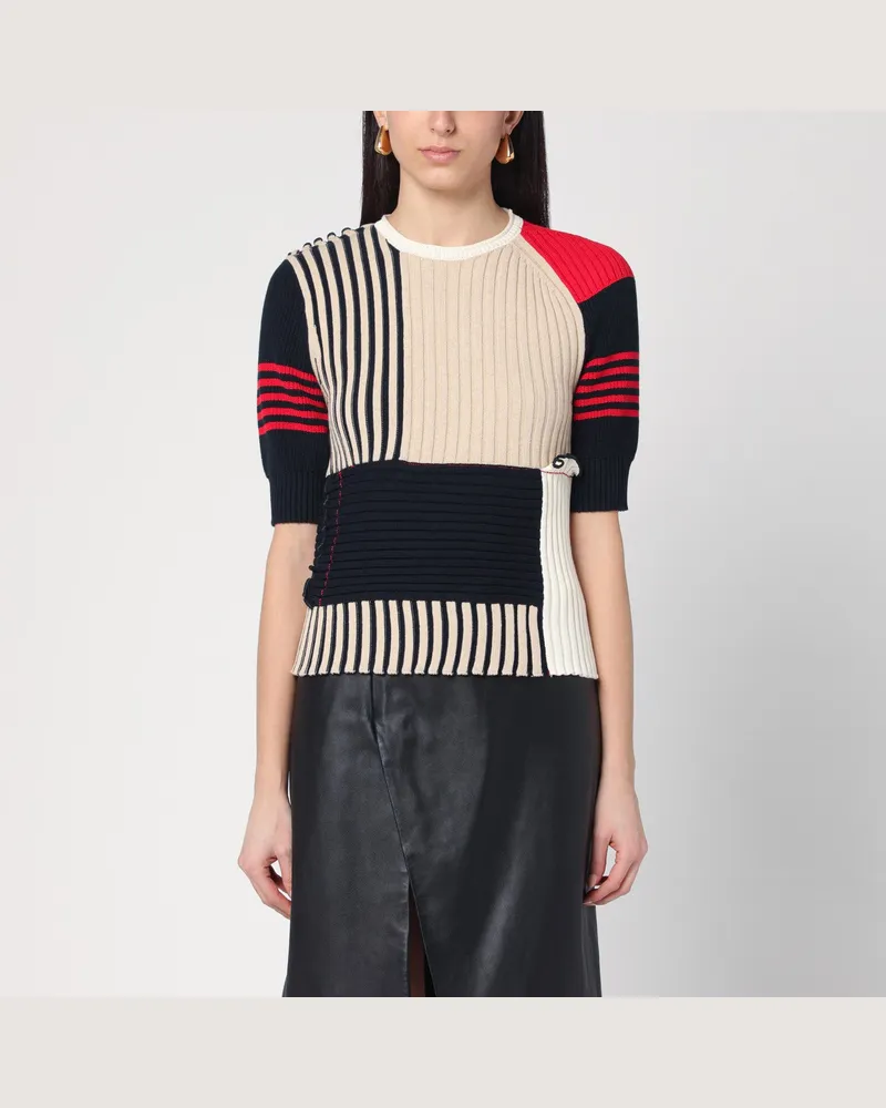 Bottega Veneta Mehrfarbiger gestreifter Pullover aus Baumwolle Multicolor