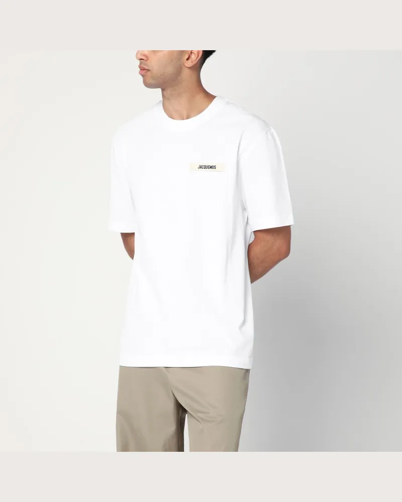 Jacquemus Weißes T-Shirt mit Rundhalsausschnitt aus Baumwolle Weiß