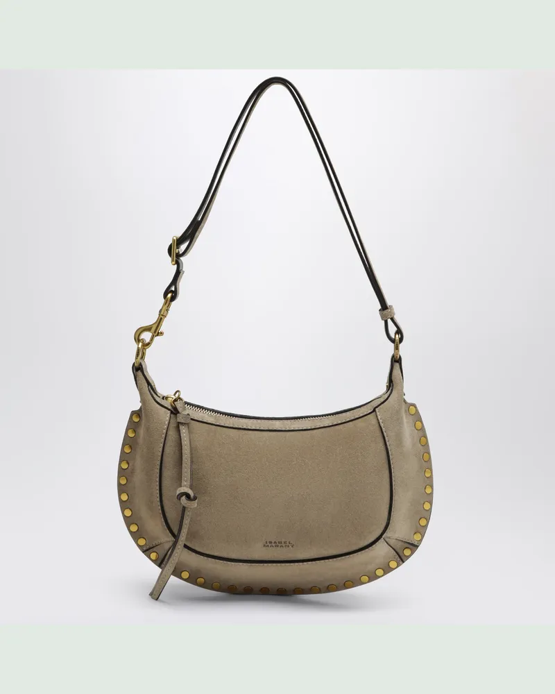 Isabel Marant Oskan Moon shoulder bag in Smoky Taupe suede Beige