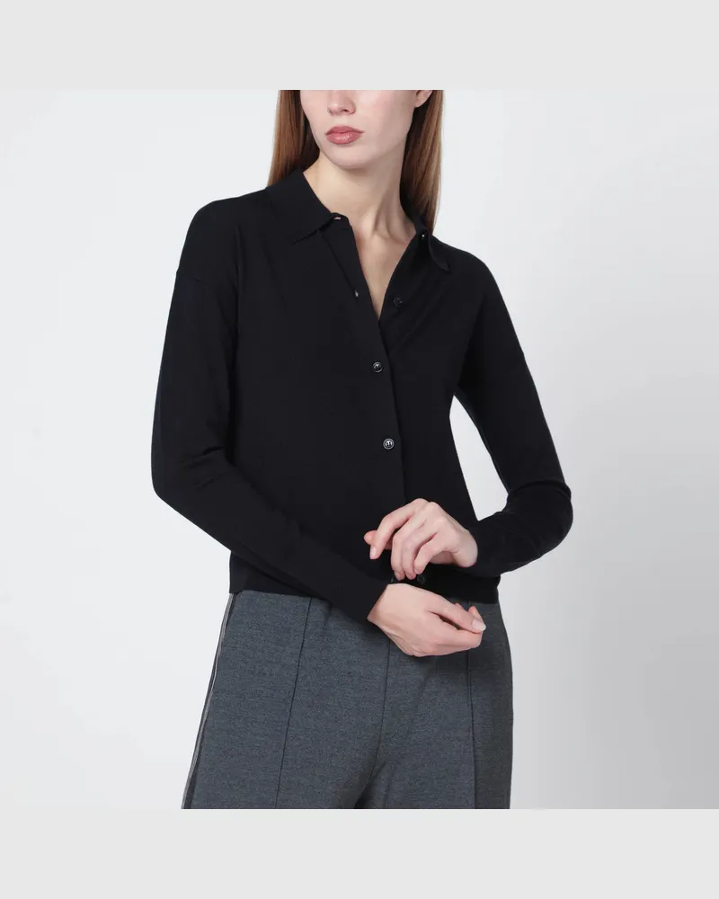 Max Mara Marineblauer Wollmix-Cardigan Blue