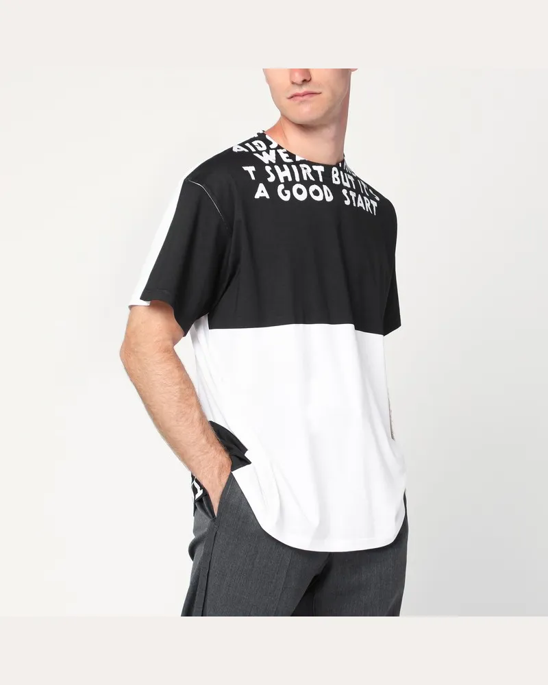 Maison Margiela Weiße/schwarze AIDS-T-Shirt aus Baumwolle Weiß