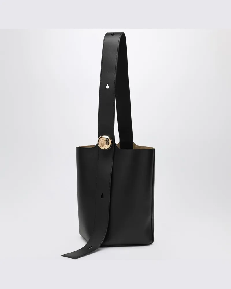 Loewe Schwarze Pebble mittelgroße Bucket Tasche Schwarz
