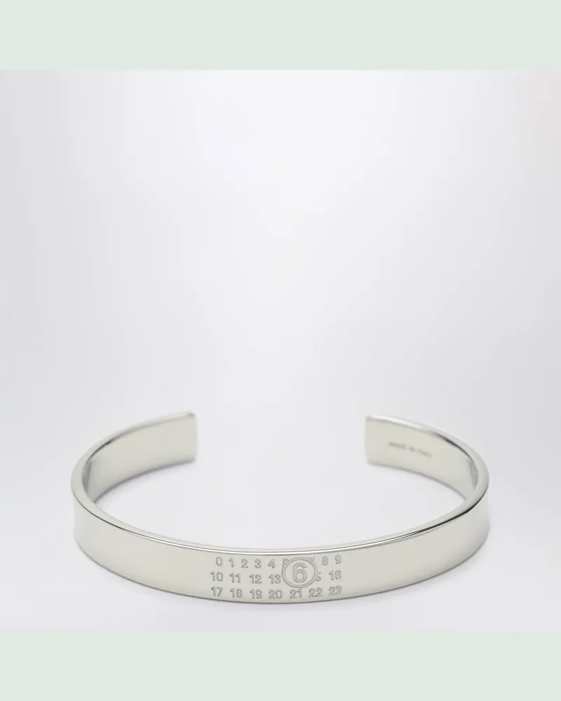 Maison Margiela Numeric Logo Armreif aus silberfarbenem Metall Metal