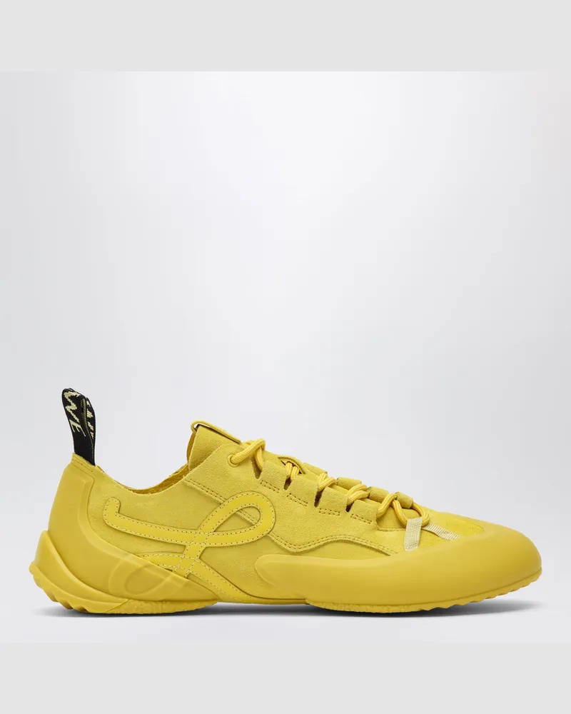 Loewe Grip Sneaker aus gelbem Velours-Kalbsleder Yellow