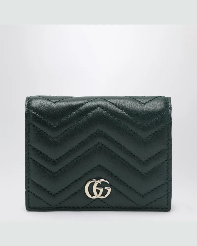 Gucci Kleines GG-Marmont-Portemonnaie in Grün Brown